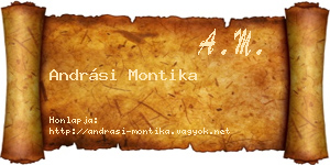 Andrási Montika névjegykártya